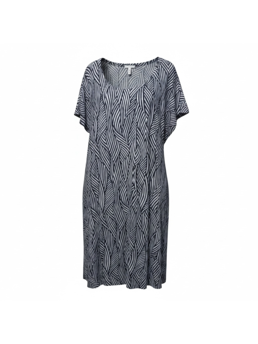 Terra & Sky Black White Abstract Print Swing Dress Plus Size 2X NWT INV900 A8